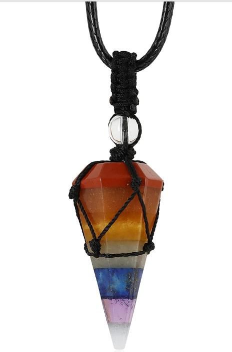 Crystal Stone Pointed Chakra Necklaces  (Unisex)