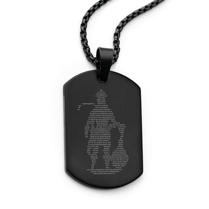 Hanuman Chalisa pendant with stainless steel chain for protection and devotion